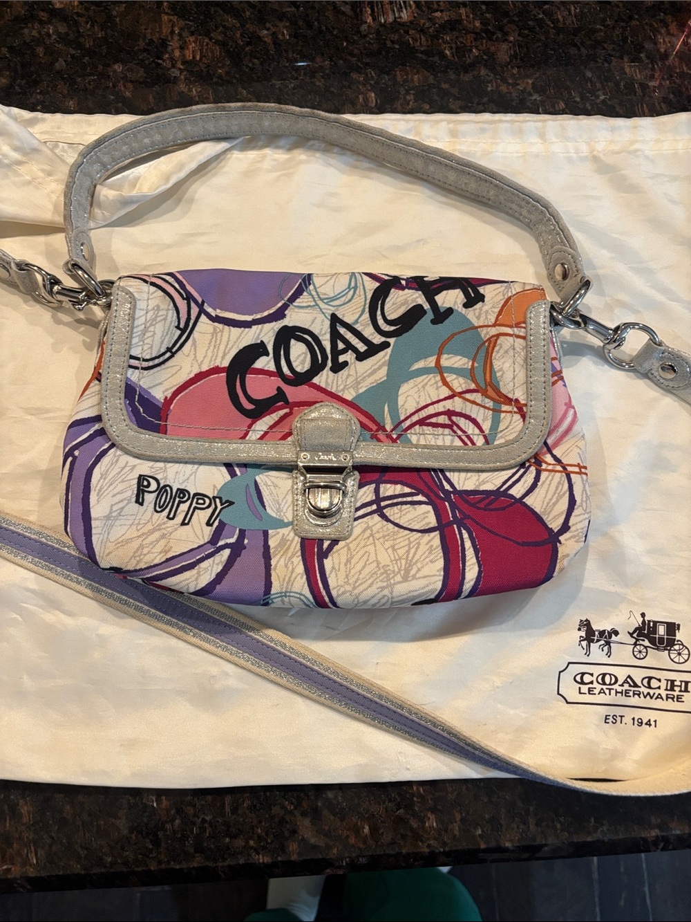 Coach Poppy Layla Montage Graffiti Bag -